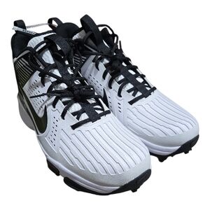 NIKE Force Savage Pro 3 Shark Black White Football Cleats FJ8163-104 Mens 12.5